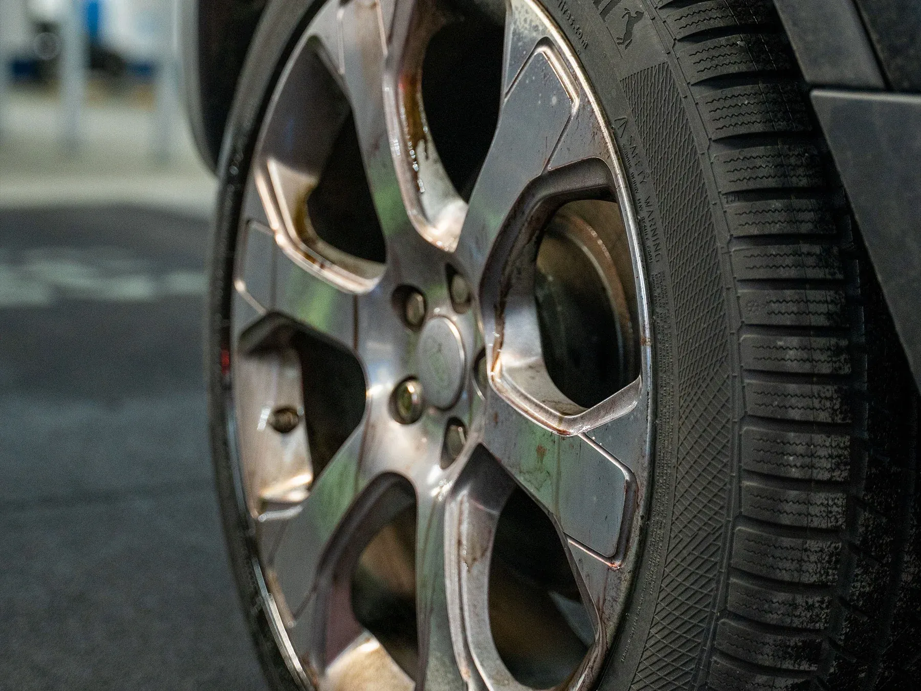 Wheel before cleaning